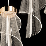 Люстра каскадная с 10-ю прозрачными плафонами Wave Line варинант исполнения - 8 | Loft Concept в Самаре