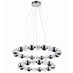 Светодиодная двухъярусная кольцевая люстра Crystal Globule Chandelier Chrome варинант исполнения - 2 | Loft Concept в Самаре