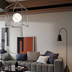 Торшер с изогнутым корпусом на бетонном основании Black Portland варинант исполнения - 4 | Loft Concept в Самаре