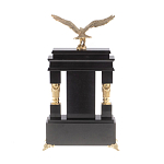 Часы настольные из яшмы и бронзы с декором в виде горного орла Eagle Stone Clock варинант исполнения - 4 | Loft Concept в Самаре