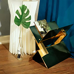 Дизайнерский журнальный стол фигурный золотого цвета Ufuri варинант исполнения - 3 | Loft Concept в Самаре