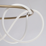 Люстра подвесная круглая золотого цвета с белыми изогнутыми световыми линиями Luke Lampco Tracer Lamp варинант исполнения - 6 | Loft Concept в Самаре