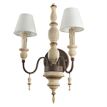 Бра с двумя конусовидными белыми тканевыми абажурами Terrain варинант исполнения - 3 | Loft Concept в Самаре