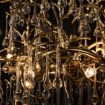 Подвесная люстра в виде ветвей деревьев золотого цвета с прозрачными подвесками-каплями 8 и 14 ламп Droplet Chandelier варинант исполнения - 7 | Loft Concept в Самаре