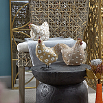 Статуэтка курица с белым цветочным узором и металлическими ножками Rustic Chicken варинант исполнения - 5 | Loft Concept в Самаре