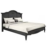 Кровать черная из массива бука с основанием и жестким изголовьем Black Provence варинант исполнения - 1 | Loft Concept в Самаре