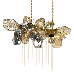 Люстра подвесная с 22-мя гранёными стеклянными плафонами с вертикальными подвесками Gilded Mirage  варинант исполнения - 1 | Loft Concept в Самаре