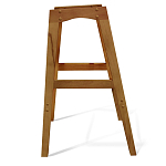 Барный стул со спинкой и подлокотниками на 4-х деревянных ножках Кремовый Велюр Ava Charm варинант исполнения - 6 | Loft Concept в Самаре