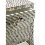 Тумбочка прикроватная Bogense Bone Inlay Bedside Beige варинант исполнения - 2 | Loft Concept в Самаре