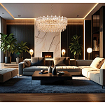 Круглая люстра с хрустальными подвесками на золотистом каркасе Gorgeous Crystal Light варинант исполнения - 12 | Loft Concept в Самаре