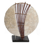 Настольная лампа из перламутра и дерева на подставке Indonesian Shell Sail варинант исполнения - 1 | Loft Concept в Самаре