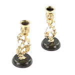 Подсвечники бронзовые на подставке из натурального камня нефрит Stone Candlestick варинант исполнения - 2 | Loft Concept в Самаре