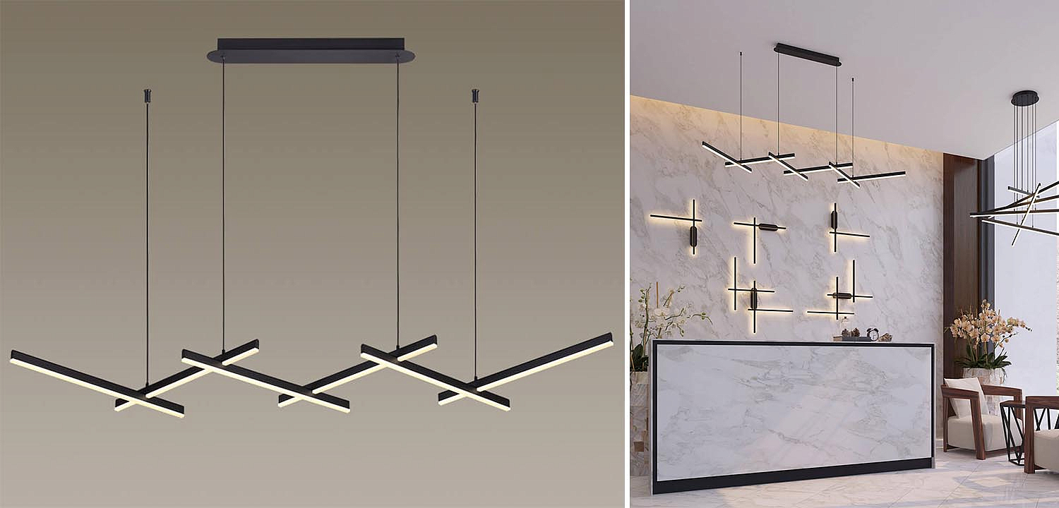 Люстра Rolf Black Lines Linear Chandelier Люстра Rolf Black Lines Linear Chandelier - Loft-Concept в Самаре
