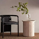 Дизайнерский журнальный стол круглый с фактурным основанием Kibul варинант исполнения - 1 | Loft Concept в Самаре