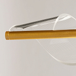 Люстра линейная золотистого цвета с двумя прозрачными волнистыми элементами Wave Line варинант исполнения - 10 | Loft Concept в Самаре