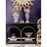 Конфетница из прозрачного рельефного стекла с ручкой и фигуркой лебедя Eden Garden варинант исполнения - 5 | Loft Concept в Самаре