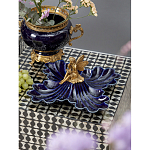 Менажница темно-синяя фарфоровая с бронзовой фигуркой ангела Eden Garden варинант исполнения - 2 | Loft Concept в Самаре