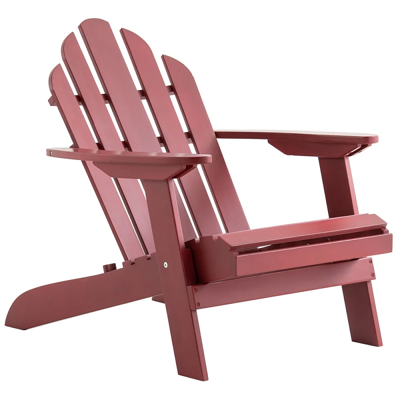 Уличное кресло из массива акации Adirondack Wooden Chair Red Красный Уличное кресло из массива акации Adirondack Wooden Chair Red Красный в Самаре | Loft Concept