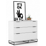 Комод белый с 3-мя ящиками Strict Lines  варинант исполнения - 2 | Loft Concept в Самаре