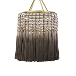 Люстра плетеная с кисточками на золотистом каркасе Boho Tassel Chandelier варинант исполнения - 1 | Loft Concept в Самаре