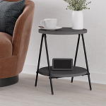 Стол приставной с 2-мя круглыми столешницами цвета антрацит ESSEL SIDE TABLE ANTHRACITE варинант исполнения - 4 | Loft Concept в Самаре