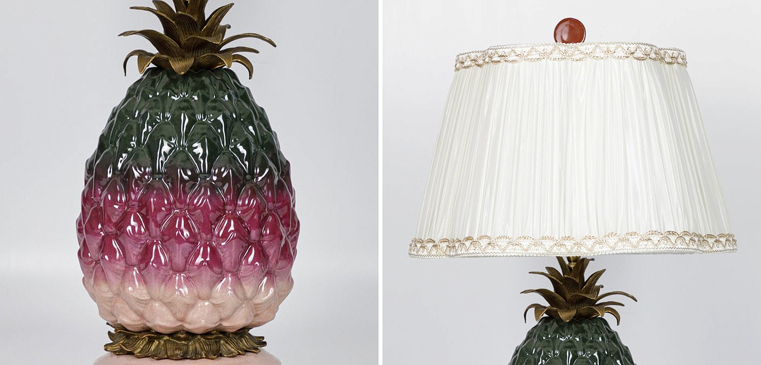 Настольная лампа с абажуром Pineapple Dark Green Purple Table Lamp Настольная лампа с абажуром Pineapple Dark Green Purple Table Lamp - Loft-Concept в Самаре