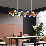 Люстра золотая с цветными плафонами и декором Colorful Ball Candy Crystal варинант исполнения - 1 | Loft Concept в Самаре