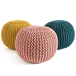 Круглый вязаный пуф Pink Knitted Ball Pouf варинант исполнения - 2 | Loft Concept в Самаре