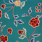 Обои с вышивкой ручной работы Flora Rio colourway on Liso Pine wool sateen варинант исполнения - 3 | Loft Concept в Самаре