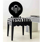 Дизайнерский стул с круглой деревянной спинкой Black and White Clover варинант исполнения - 5 | Loft Concept в Самаре