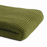 Плед из хлопка жемчужной вязки оливкового цвета Waffle Comfort варинант исполнения - 2 | Loft Concept в Самаре