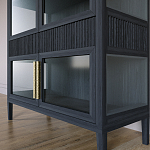 Витрина Primo со стеклянными фасадами и 2 ящиками Черный дуб варинант исполнения - 4 | Loft Concept в Самаре