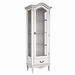 Витрина белая однодверная из массива бука с 4-мя полками и ящиком White Provence варинант исполнения - 1 | Loft Concept в Самаре