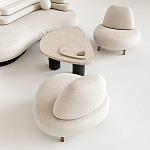 Кресло Vinsen обивка букле молочного цвета варинант исполнения - 3 | Loft Concept в Самаре