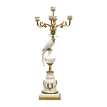 Подсвечник белый Попугай из фарфора с бронзовыми элементами Eden Garden варинант исполнения - 3 | Loft Concept в Самаре