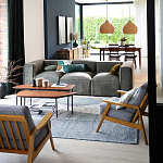 Кресло с каркасом из массива дуба Deniaud Oak Grey Armchair варинант исполнения - 6 | Loft Concept в Самаре