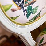 Стул светло-серый из натурального бука с изображением птицы в саду Blooming Colored Birds варинант исполнения - 4 | Loft Concept в Самаре