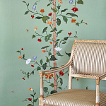 Обои с вышивкой ручной работы Floral Lattice Original colourway on wool sateen варинант исполнения - 1 | Loft Concept в Самаре