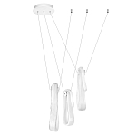 Подвесной светильник белого цвета с 3-мя изогнутыми плафонами Flow Loop варинант исполнения - 2 | Loft Concept в Самаре