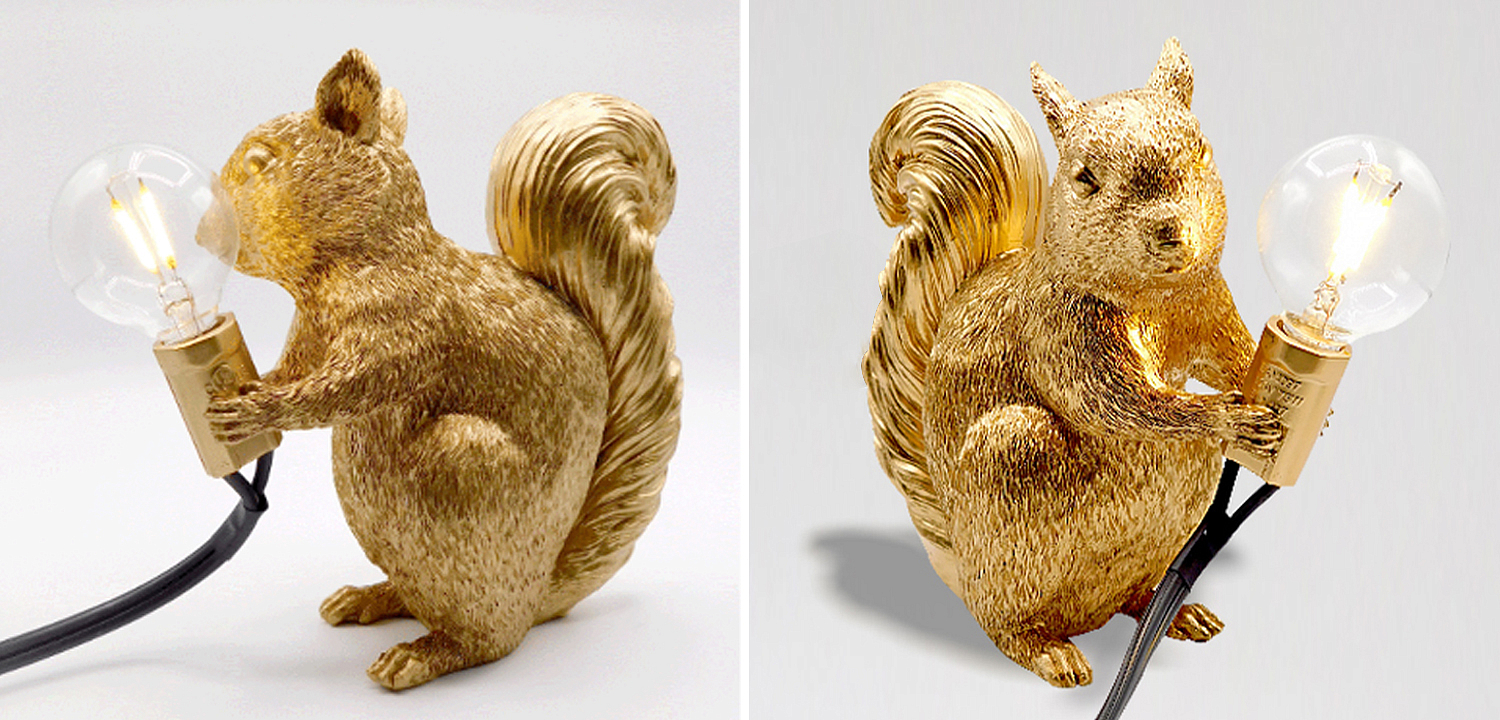 Настольная лампа белка Gold Squirrel Lamp - Loft-Concept в Самаре