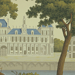 Обои ручная роспись Monuments of Paris Roberts on Sepia scenic paper варинант исполнения - 2 | Loft Concept в Самаре