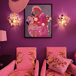 Картина Фламинго вышивка бисер Flamingo Beaded Wall Art варинант исполнения - 2 | Loft Concept в Самаре