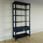 Стеллаж Elsa Dreams Blue со стеклянными полками и ящиком варинант исполнения - 1 | Loft Concept в Самаре