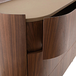 Комод округлой формы с тремя ящиками Walnut and Leather варинант исполнения - 6 | Loft Concept в Самаре