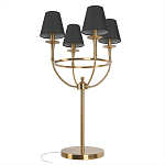 Настольная лампа на металлическом основании бронзового цвета с 4-мя черными конусовидными абажурами Dignity варинант исполнения - 3 | Loft Concept в Самаре