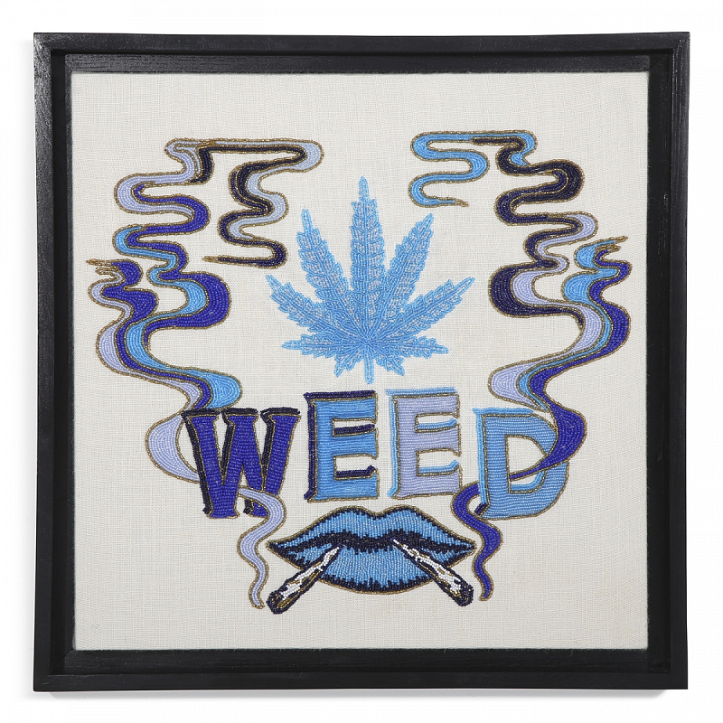 Панно Jonathan Adler WEED BEADED WALL ART Wall Art Голубой Белый в Самаре | Loft Concept 