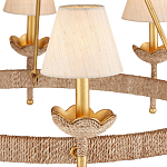 Люстра из кованого железа с отделкой плетеной веревкой и сусальным золотом Parisian Style варинант исполнения - 2 | Loft Concept в Самаре