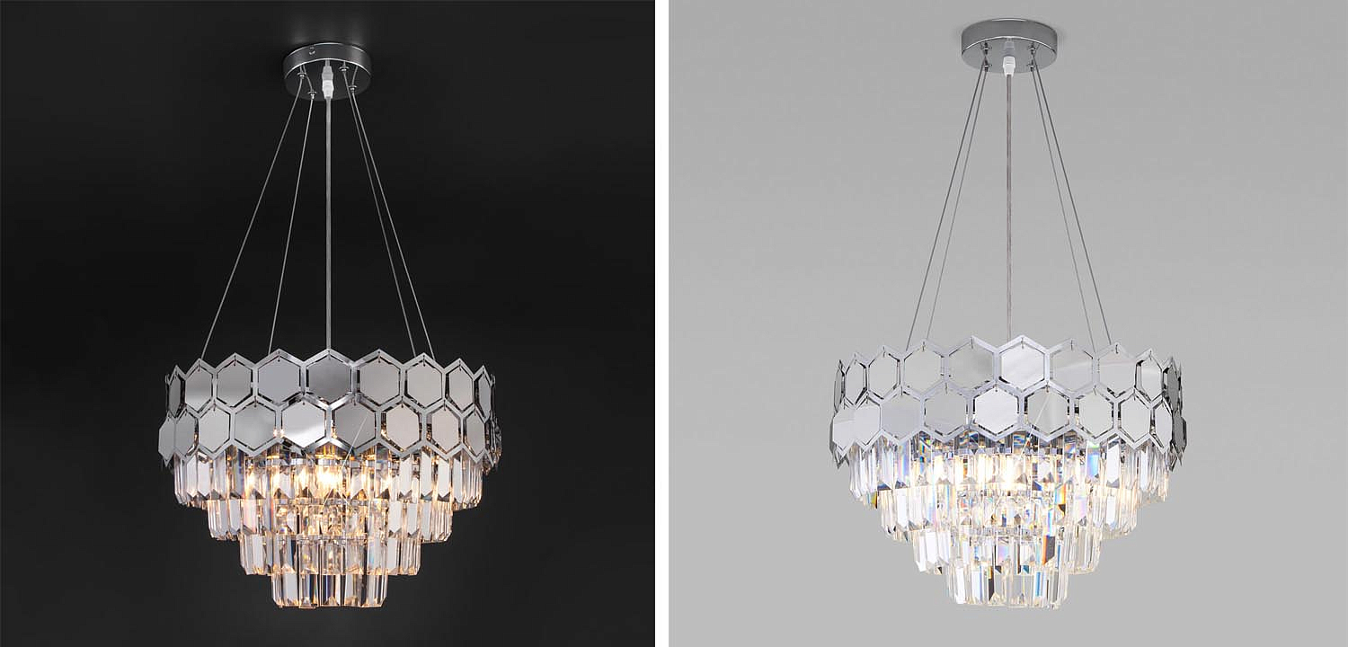 Люстра Hanging Hexagon Moira Chandelier chrome Люстра Hanging Hexagon Moira Chandelier chrome - Loft-Concept в Самаре