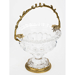 Чаша из прозрачного стекла на ножке с бронзовой ручкой в виде ветки Eden Garden варинант исполнения - 2 | Loft Concept в Самаре