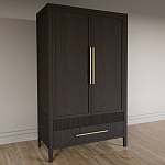 Шкаф платяной Primo с выдвижными ящиками шпон Темный орех варинант исполнения - 3 | Loft Concept в Самаре